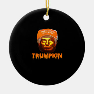 Trumpkin Make Halloween Great Again Sloth Ceramic Ornament