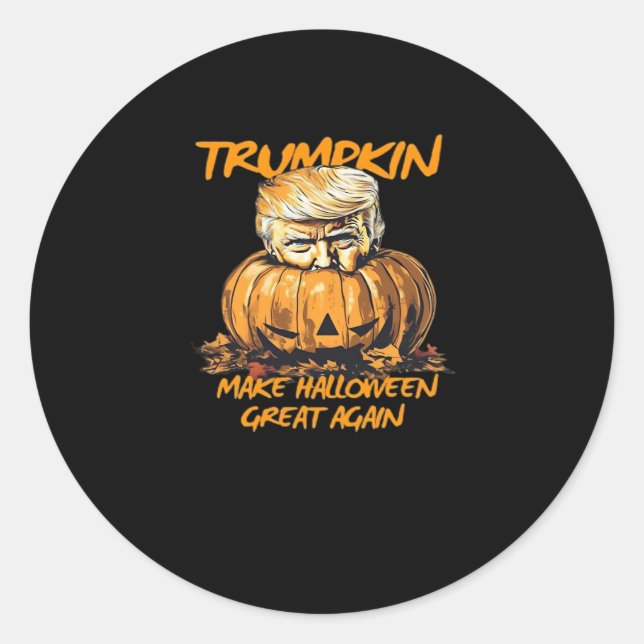 Trumpkin Make Halloween Great Again – Spooky Autum Classic Round Sticker (Front)
