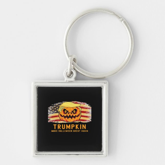 Trumpkin Make Halloween Great Again Us Flag Funny  Key Ring (Front)