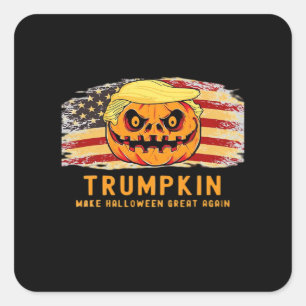 Trumpkin Make Halloween Great Again Us Flag Funny Square Sticker
