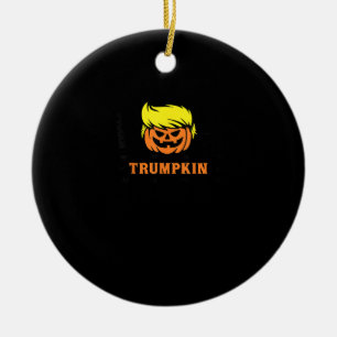 Trumpkin Make Halloween Great Again USA Flag Funny Ceramic Ornament