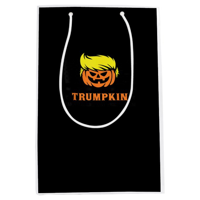 Trumpkin Make Halloween Great Again USA Flag Funny Medium Gift Bag (Front)