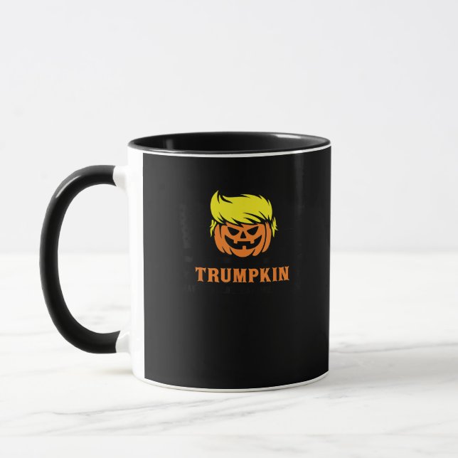 Trumpkin Make Halloween Great Again USA Flag Funny Mug (Left)