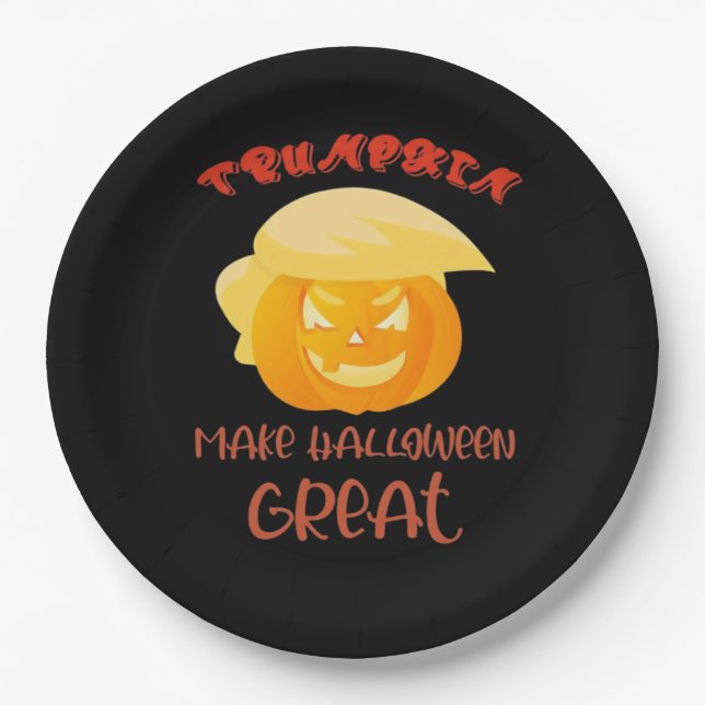 Trumpkin Make Halloween Great Classic Paper Plate (Front)