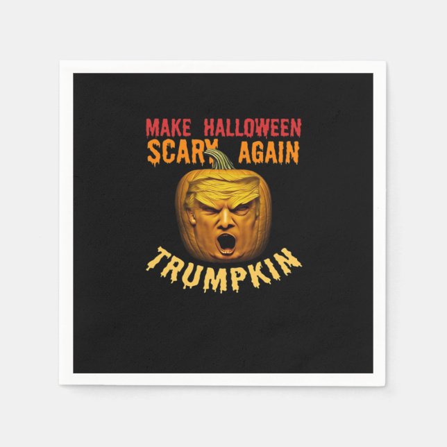 Trumpkin Make Halloween Scary Again – Funny Donald Napkin (Front)
