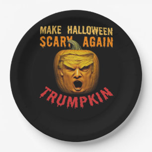 Trumpkin Make Halloween Scary Again – Funny Donald Paper Plate