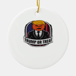 Trumpkin Or Treat Halloween - Political Costume Cl Ceramic Ornament