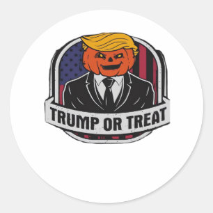 Trumpkin Or Treat Halloween - Political Costume Cl Classic Round Sticker
