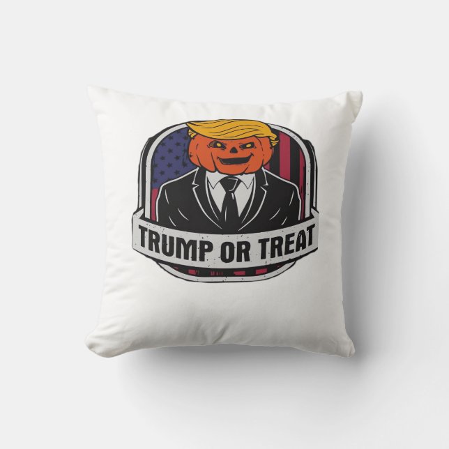 Trumpkin Or Treat Halloween - Political Costume Cl Cushion (Front)