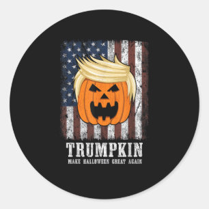 Trumpkin Patriotic Halloween Classic Round Sticker