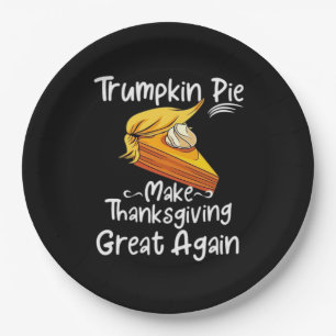 Trumpkin Pie Make Thanksgiving Great Again Basebal Paper Plate