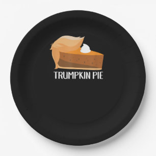 Trumpkin Pie Pumpkin Funny Thanksgiving Paper Plate