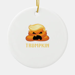 Trumpkin Poop Funny Halloween Ceramic Ornament