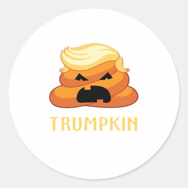 Trumpkin Poop Funny Halloween Classic Round Sticker (Front)