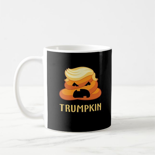 Trumpkin Poop Funny Halloween Coffee Mug (Left)