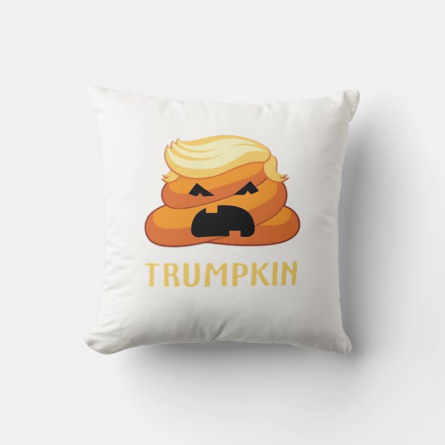Trumpkin Poop Funny Halloween Cushion (Front)