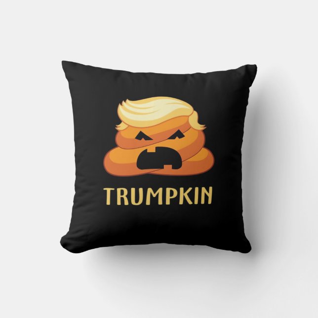 Trumpkin Poop Funny Halloween Cushion (Front)