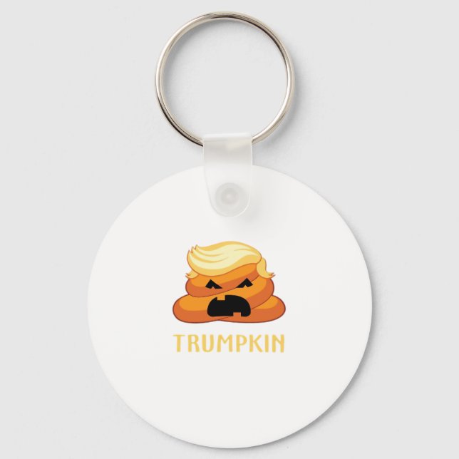 Trumpkin Poop Funny Halloween Key Ring (Front)