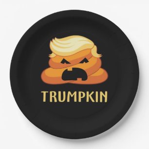 Trumpkin Poop Funny Halloween Paper Plate
