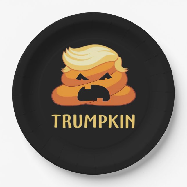 Trumpkin Poop Funny Halloween Paper Plate (Front)