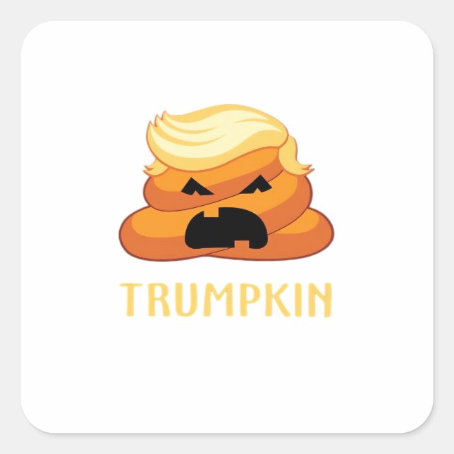 Trumpkin Poop Funny Halloween Square Sticker (Front)