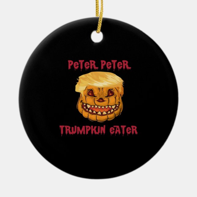 Trumpkin Pumpkin Eater Classic Ceramic Ornament (Front)