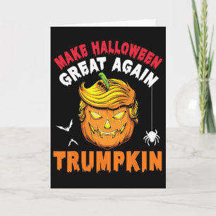 Trumpkin Pumpkin Face Make Halloween Great Again W Card