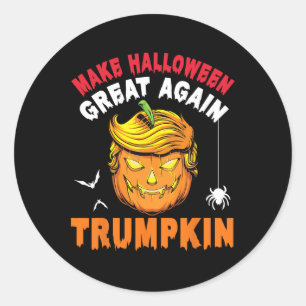Trumpkin Pumpkin Face Make Halloween Great Again W Classic Round Sticker
