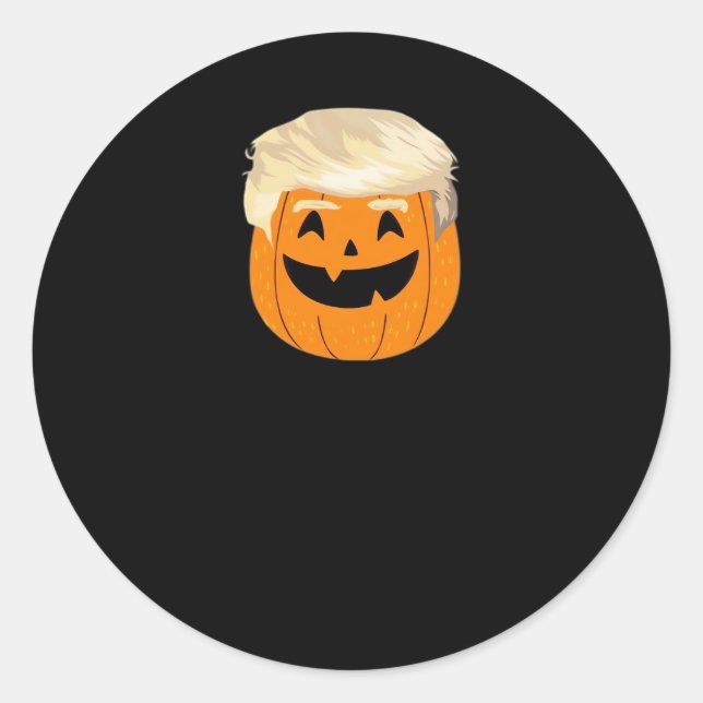 Trumpkin Pumpkin Halloween Classic Classic Round Sticker (Front)