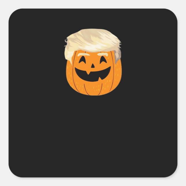 Trumpkin Pumpkin Halloween Classic Square Sticker (Front)
