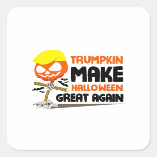 Trumpkin Pumpkin Halloween Classic Square Sticker