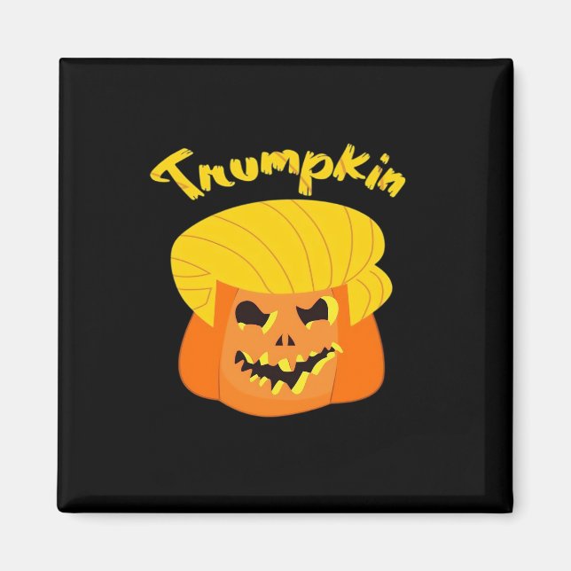 Trumpkin Pumpkin Halloween Design – Retro Slogan  Magnet (Front)