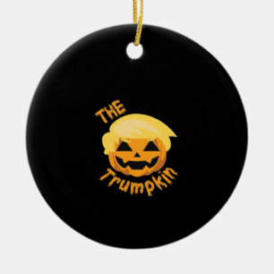Trumpkin Pumpkin Halloween Design – Sloth Costume Ceramic Ornament