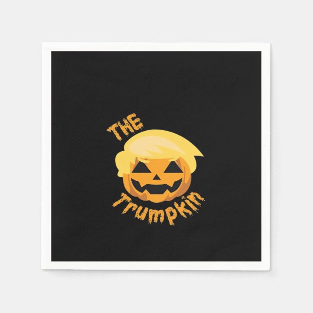 Trumpkin Pumpkin Halloween Design – Sloth Costume  Napkin (Front)