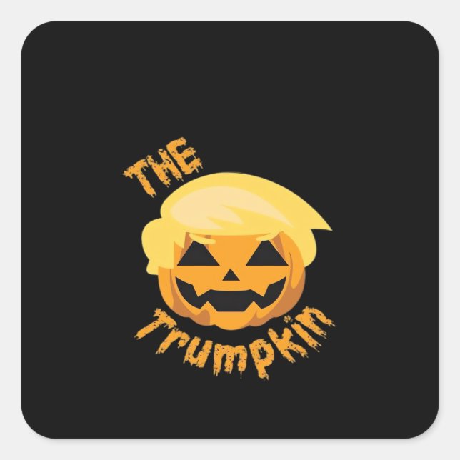 Trumpkin Pumpkin Halloween Design – Sloth Costume  Square Sticker (Front)