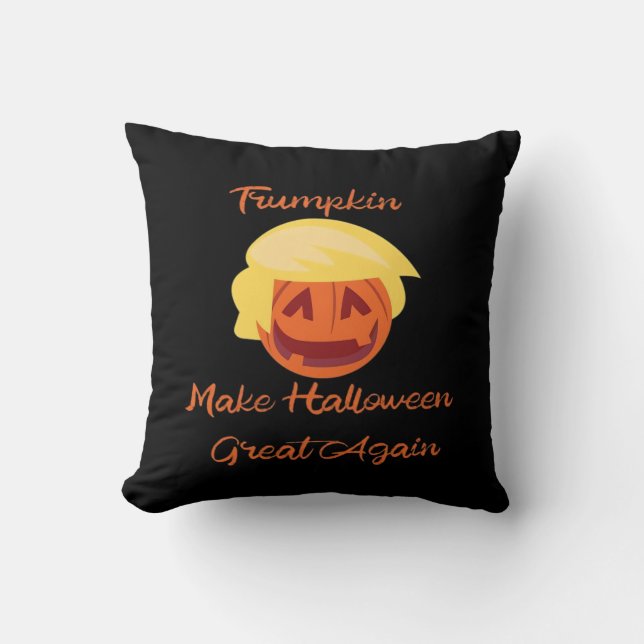 Trumpkin Pumpkin Halloween Design – Spooky Basic S Cushion (Front)