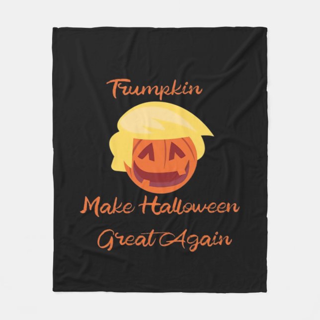 Trumpkin Pumpkin Halloween Design – Spooky Basic S Fleece Blanket (Front)