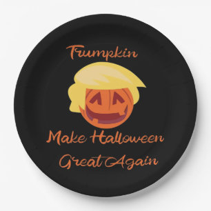Trumpkin Pumpkin Halloween Design – Spooky Basic S Paper Plate