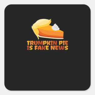 Trumpkin Pumpkin Pie Funny Thanksgiving Fitted Square Sticker