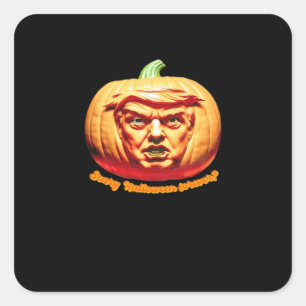 Trumpkin Scary Halloween Pumpkin Best Art Design C Square Sticker