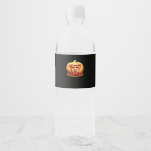 Trumpkin Scary Halloween Pumpkin Best Art Design C Water Bottle Label