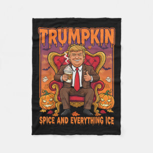 Trumpkin Sce And Everything Ice Thanksgiving Fall  Fleece Blanket