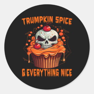 Trumpkin Spice And Everything Nice, Halloween Trum Classic Round Sticker
