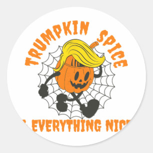 Trumpkin Spice And Everything Nice, Halloween Trum Classic Round Sticker