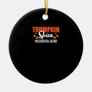 Trumpkin Spice Halloween Thanksgiving Funny Ceramic Ornament