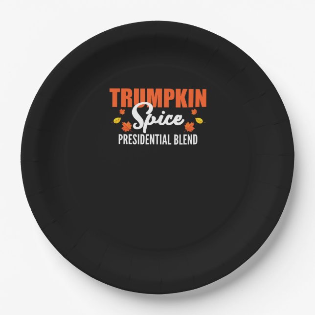 Trumpkin Spice Halloween Thanksgiving Funny Paper Plate (Front)