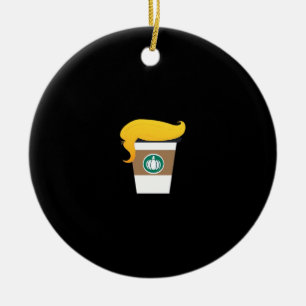 Trumpkin Spice Latte Funny Donald Joke Pumpkin Spi Ceramic Ornament