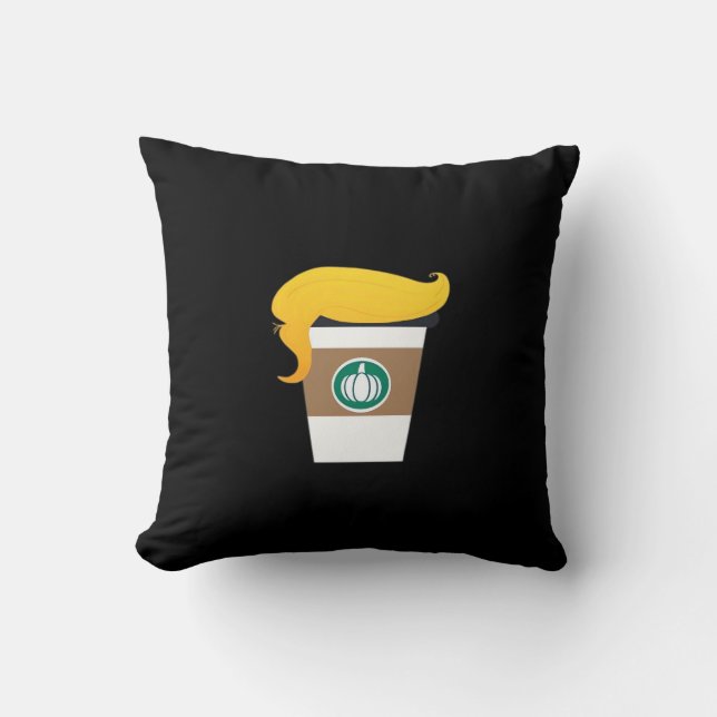 Trumpkin Spice Latte Funny Donald Joke Pumpkin Spi Cushion (Front)