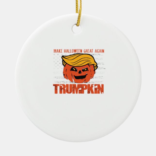 Trumpkin Usa Make Halloween Great Again Funny Ceramic Ornament (Front)