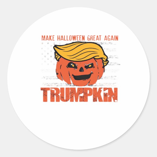 Trumpkin Usa Make Halloween Great Again Funny Classic Round Sticker (Front)